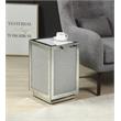 Bowery Hill Square Glass Accent Table with Mirrored Faux Diamond Frame