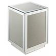 Bowery Hill Square Glass Accent Table with Mirrored Faux Diamond Frame