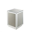 Bowery Hill Square Glass Accent Table with Mirrored Faux Diamond Frame