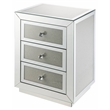 Bowery Hill 3-Drawer Glass Nightstand with Mirrored Beveled Frame