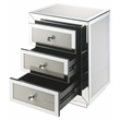 Bowery Hill 3-Drawer Glass Nightstand with Mirrored Beveled Frame