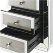 Bowery Hill 3-Drawer Glass Nightstand with Mirrored Beveled Frame