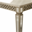 Bowery Hill Extendable Dining Table in Champagne with Mirror Insert