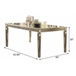 Bowery Hill Extendable Dining Table in Champagne with Mirror Insert