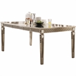Bowery Hill Extendable Dining Table in Champagne with Mirror Insert