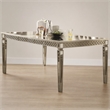 Bowery Hill Extendable Dining Table in Champagne with Mirror Insert