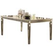 Bowery Hill Extendable Dining Table in Champagne with Mirror Insert
