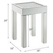 Bowery Hill Square Glass End Table with Mirrored Square Legs