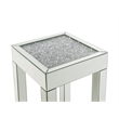 Bowery Hill Square Glass End Table with Mirrored Square Legs