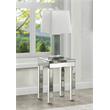 Bowery Hill Square Glass End Table with Mirrored Square Legs