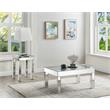 Bowery Hill Square Glass End Table with Mirrored Square Legs