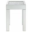 Bowery Hill Square Glass End Table with Mirrored Square Legs