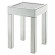 Bowery Hill Square Glass End Table with Mirrored Square Legs