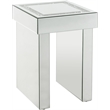 Bowery Hill Square Glass End Table with Mirrored Sled Base