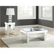 Bowery Hill Square Glass End Table with Mirrored Sled Base