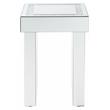 Bowery Hill Square Glass End Table with Mirrored Sled Base