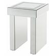 Bowery Hill Square Glass End Table with Mirrored Sled Base