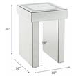 Bowery Hill Square Glass End Table with Mirrored Sled Base