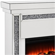 Bowery Hill Fireplace with Mirrored Frame and Faux Diamonds Inlay