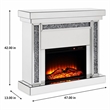 Bowery Hill Fireplace with Mirrored Frame and Faux Diamonds Inlay