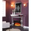 Bowery Hill Fireplace with Mirrored Frame and Faux Diamonds Inlay