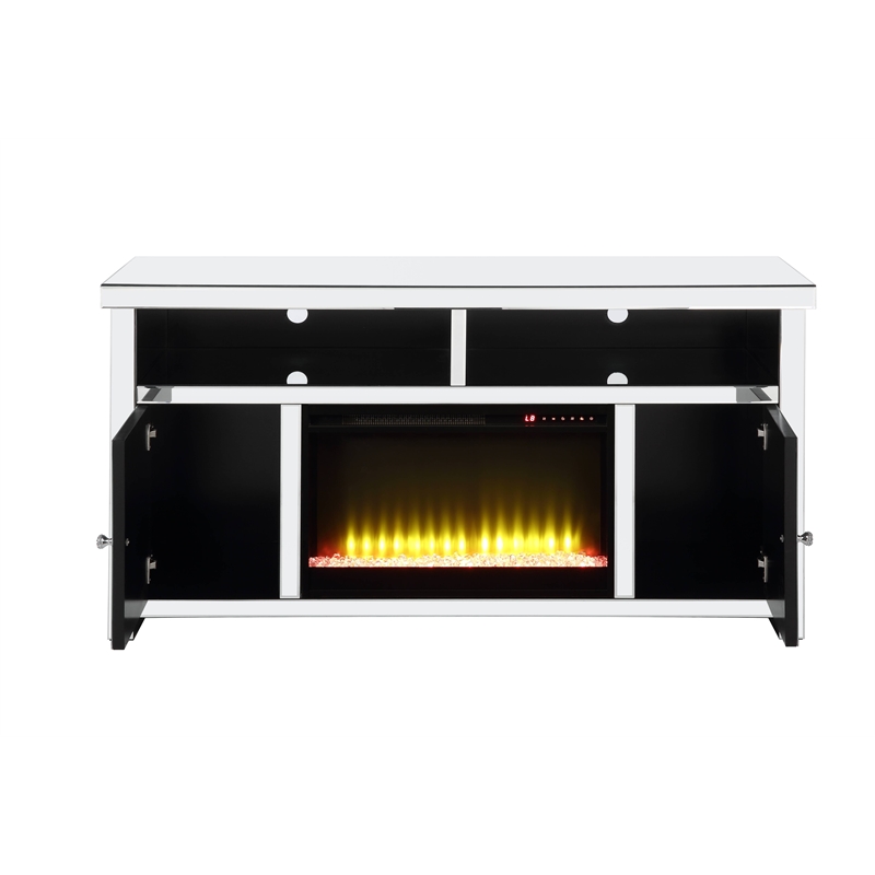 Bowery Hill Fireplace TV Stand for TVs up to 60 in Mirrored Diamonds