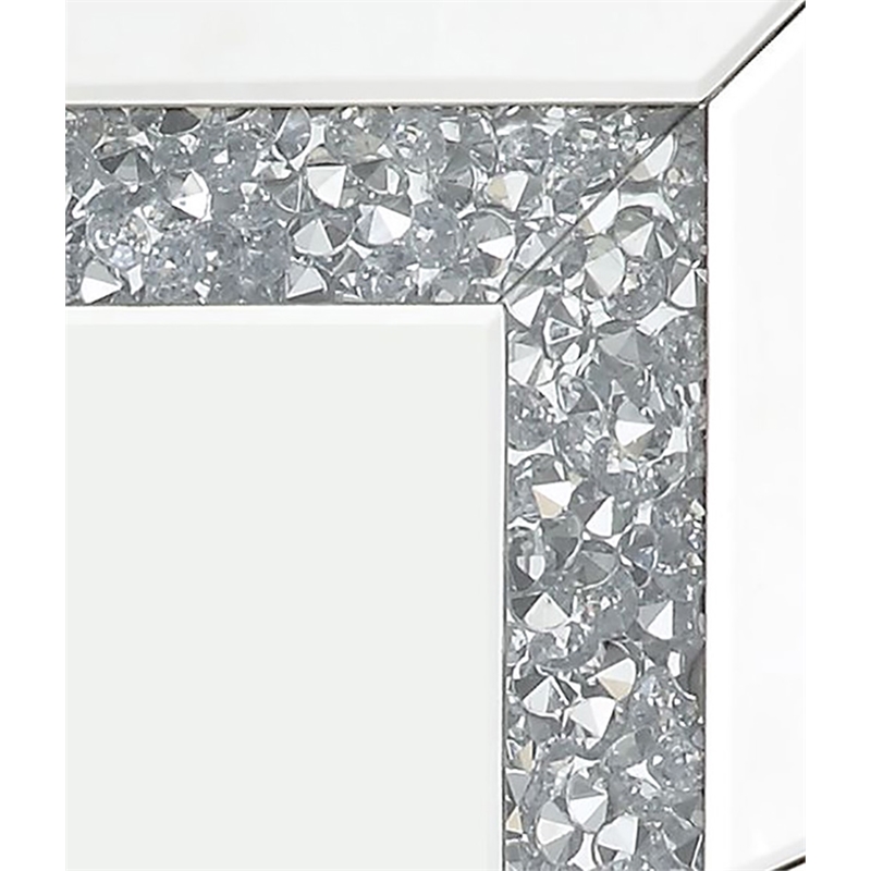 Bowery Hill Rectangle Glass Wall Decor with Mirrored Diamond Trim