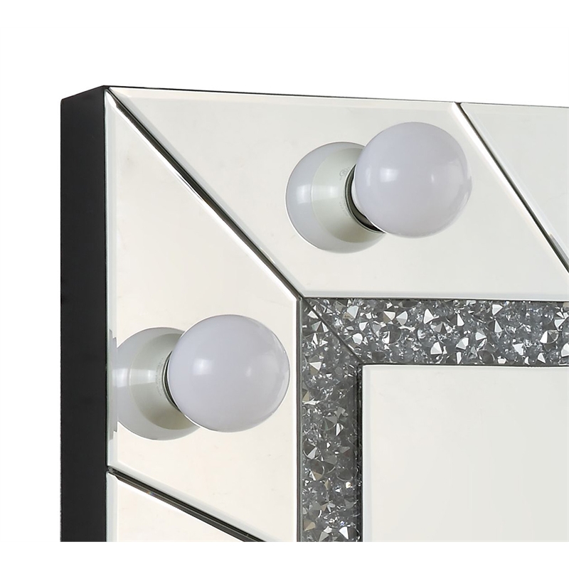 Bowery Hill Rectangle Glass Wall Decor with Mirrored Diamond Trim