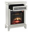 Bowery Hill LED Electric Fireplace with Storage Drawer in Mirrored Finish
