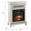 Bowery Hill LED Electric Fireplace with Storage Drawer in Mirrored Finish