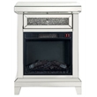 Bowery Hill LED Electric Fireplace with Storage Drawer in Mirrored Finish