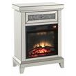 Bowery Hill LED Electric Fireplace with Storage Drawer in Mirrored Finish
