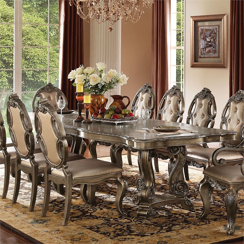 Bowery Hill Rectangular Wooden Extendable Dining Table in Vintage Oak