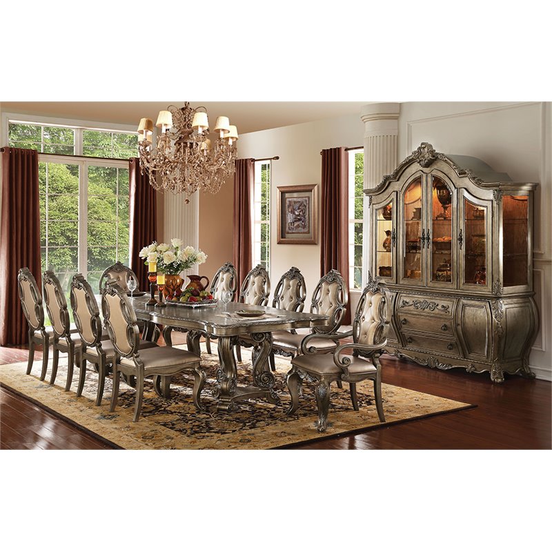 Bowery Hill Rectangular Wooden Extendable Dining Table in Vintage Oak