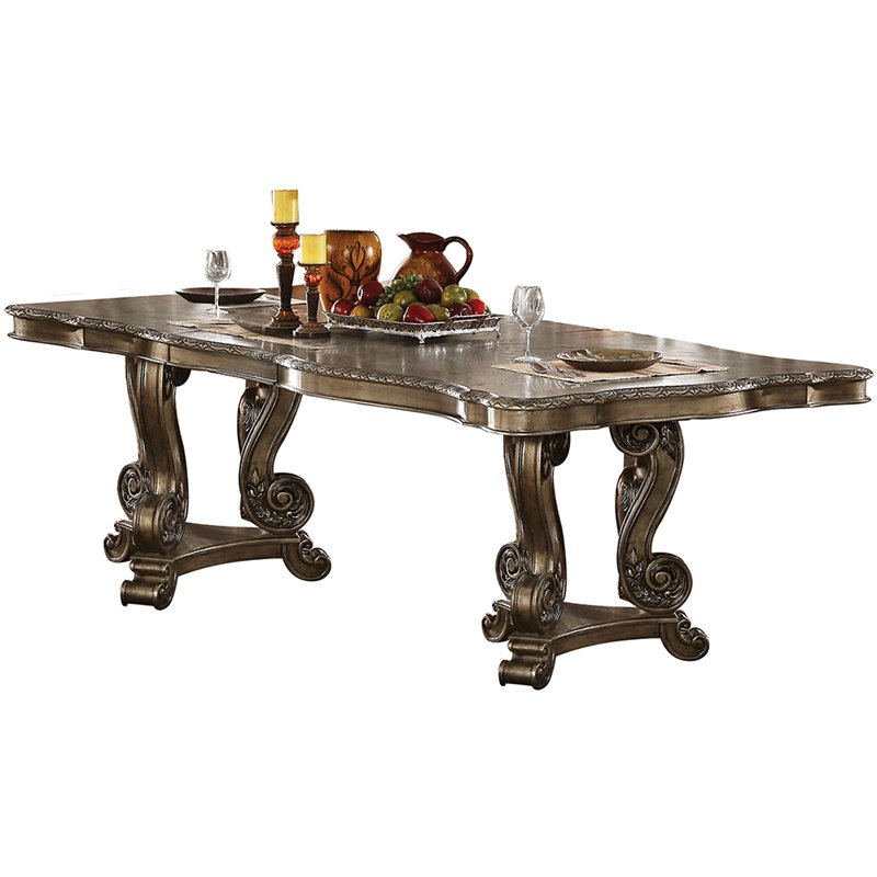 Bowery Hill Rectangular Wooden Extendable Dining Table in Vintage Oak