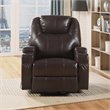 Bowery Hill Rocker Recliner with Swivel Base in Brown Faux Leather