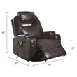 Bowery Hill Rocker Recliner with Swivel Base in Brown Faux Leather