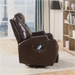 Bowery Hill Rocker Recliner with Swivel Base in Brown Faux Leather