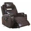 Bowery Hill Rocker Recliner with Swivel Base in Brown Faux Leather