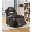 Bowery Hill Rocker Recliner with Swivel Base in Brown Faux Leather