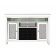 Bowery Hill Wood Frame Wine Cabinet with LED and Faux Diamond Inlay