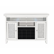 Bowery Hill Wood Frame Wine Cabinet with LED and Faux Diamond Inlay