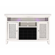 Bowery Hill Wood Frame Wine Cabinet with LED and Faux Diamond Inlay