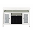 Bowery Hill Wood Frame Wine Cabinet with LED and Faux Diamond Inlay