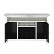 Bowery Hill Wood Frame Wine Cabinet with LED and Faux Diamond Inlay