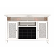 Bowery Hill Wood Frame Wine Cabinet with LED and Faux Diamond Inlay
