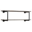 Bowery Hill 2-Tier Wall Rack with Wood & Metal in Oak & Gray
