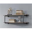 Bowery Hill 2-Tier Wall Rack with Wood & Metal in Oak & Gray