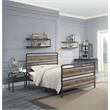 Bowery Hill 2-Tier Wall Rack with Wood & Metal in Oak & Gray
