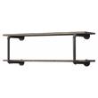 Bowery Hill 2-Tier Wall Rack with Wood & Metal in Oak & Gray